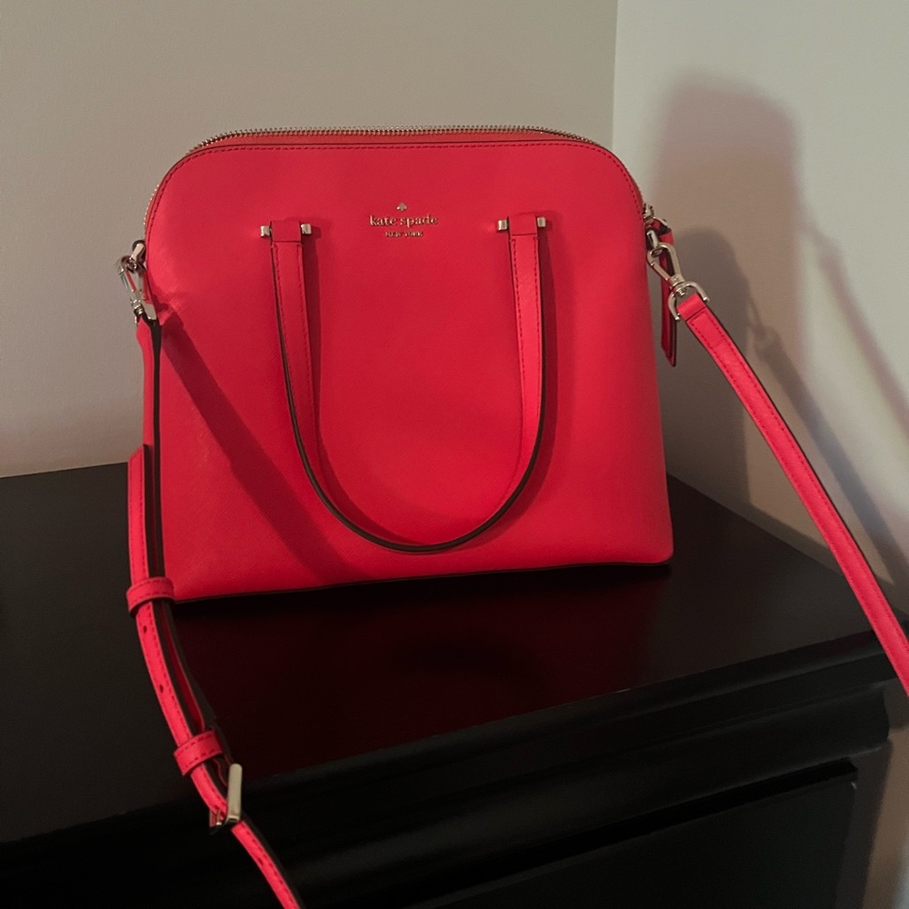 Kate Spade Coral Maizie Satchel with Detachable Strap, only used twice